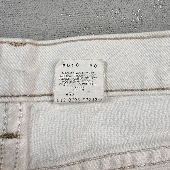 Vintage 1995 Levi's 550 Off-White Denim Jeans MADE IN USA Fit 32 x 33 - Picture 5 of 8